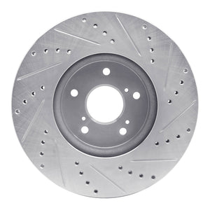 R1 2013-2025 Acura ADX Front Left Drilled & Slotted Silver Brake Rotor