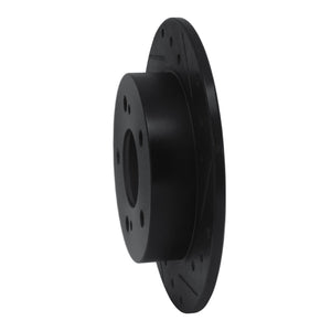 R1 94-98 Nissan 240SX Rear Right Drilled & Slotted Black Brake Rotor