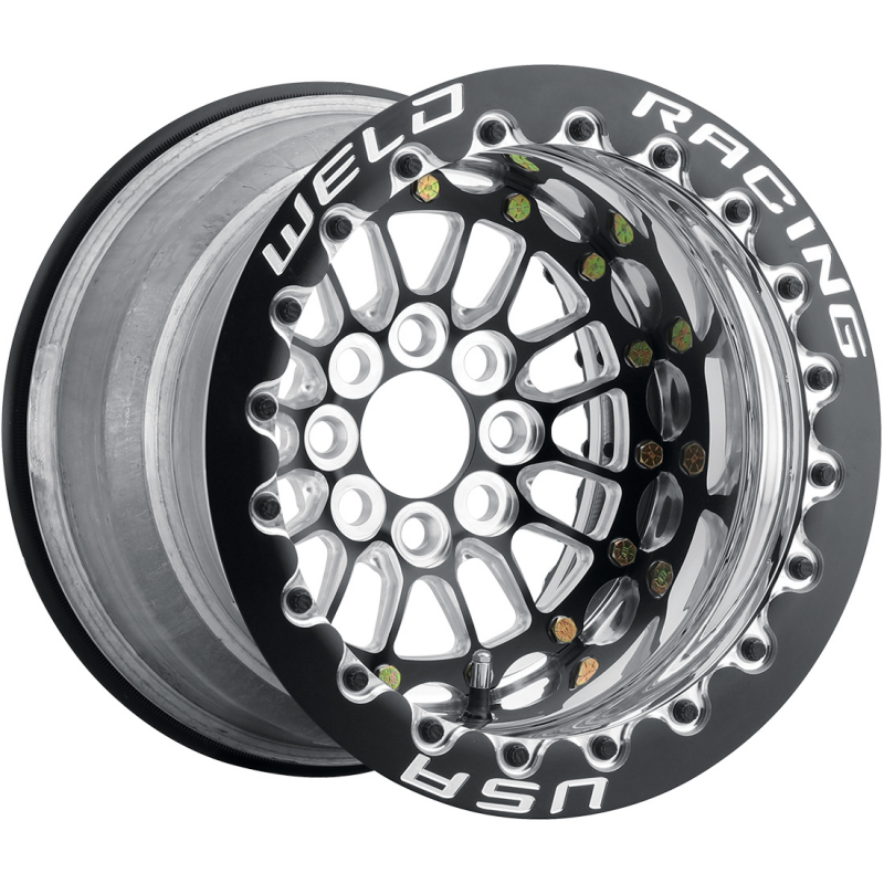 Weld Tuner Import 13x10 / 4x100 / 4.5 BS / 2.25 HB - Black Center - Polished Shell - DBL Wheel