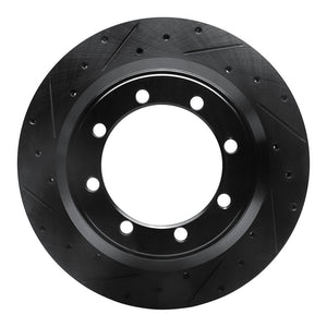 R1 99-04 Ford F-350 Super Duty 2WD Rear Left Drilled & Slotted Black Brake Rotor