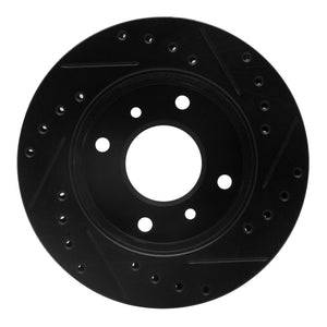 R1 89-96 Nissan 240SX Front Left Drilled & Slotted Black Brake Rotor