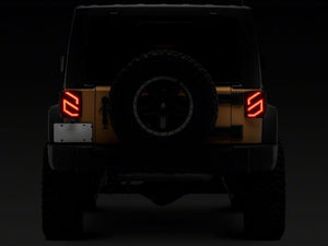 Raxiom 07-18 Jeep Wrangler JK Axial Series Trident LED Tail Lights- Black Housing (Smoked Lens)