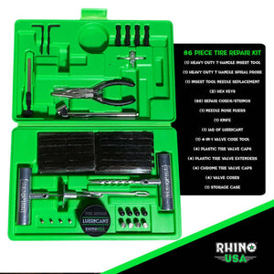 Rhino USA Tire Repair Plug Kit, 86 Pieces