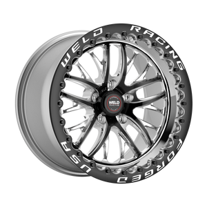 Weld S82 Beadlock 17x10/5x115/5.2 BS/3.18 HB - Black Center - Polished Shell - Black SBL Wheel