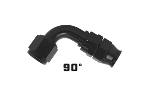 Aeromotive PTFE Hose End - AN-08 - 90 Deg - Black Anodized