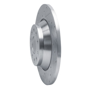 R1 16-25 Audi Q3 Rear Left Drilled & Slotted Silver Brake Rotor