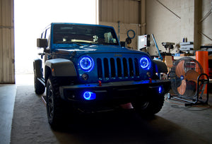 Oracle Jeep Wrangler JK 07-17 LED Waterproof Halo Kit - ColorSHIFT w/o Controller