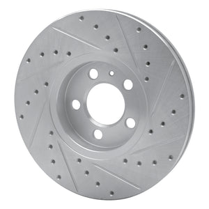 R1 98-18 Audi A1 (Mexico) Front Left Drilled & Slotted Silver Brake Rotor