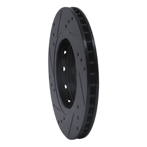 R1 00-06 Audi TT Quattro Rear Right Drilled & Slotted Black Brake Rotor