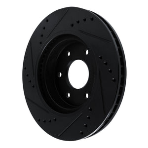 R1 16-22 Nissan NP300 Frontier (Mexico) Front Right Drilled & Slotted Black Brake Rotor