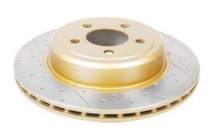 DBA 05-09 Chrysler 300 C Rear Gold Cross Drilled & Slotted KP Street Series Rotor
