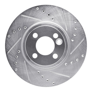 R1 07-15 Mini Cooper (Excl Clubman) Front Right Drilled & Slotted Silver Brake Rotor