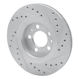 R1 98-15 Volkswagen Golf Front Left Drilled & Slotted Silver Brake Rotor