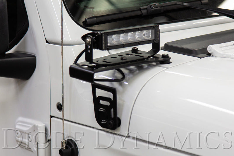 Diode Dynamics 18-21 Jeep JL Wrangler/Gladiator Cowl Mount LED Bracket Kit