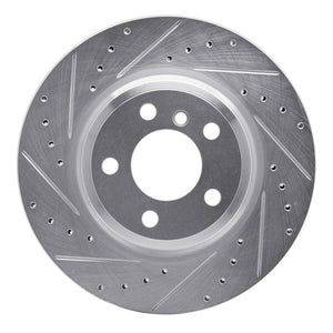 R1 12-20 BMW 340I Rear Left Drilled & Slotted Silver Brake Rotor