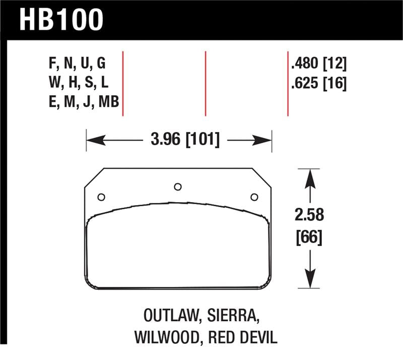 Hawk Wilwood DL / Sierra / Outlaw Dynalite Calipers Black Brake Pads