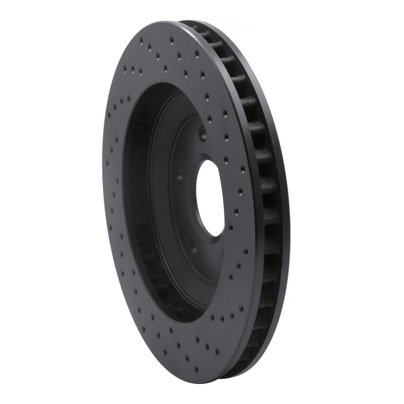 R1 97-9 Chevrolet Corvette Right Front Drilled Black Brake Rotor