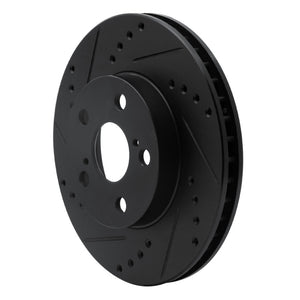 R1 94-00 Toyota Celica Front Left Drilled & Slotted Black Brake Rotor