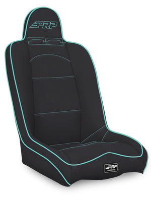 PRP Daily Driver High Back Suspension Seat- Black/Teal Vinyl