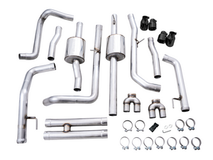 AWE Tuning 4th Gen GM 1500 6.2L 0FG Cat-Back Split Rear Exit (w/ Bumper Cutouts) - Quad Diamond Tips