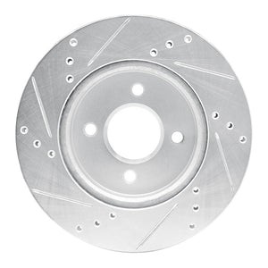 R1 11-25 Nissan March (Mexico) Front Right Drilled & Slotted Silver Brake Rotor