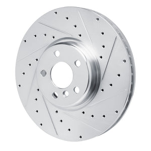 R1 16-25 BMW 430I Left Front Drilled & Slotted Silver Brake Rotor