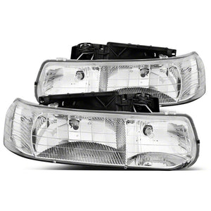 Raxiom 99-02 Chevrolet Silverado 1500 Axial Series Euro Headlights- Chrome Housing- Clear Lens
