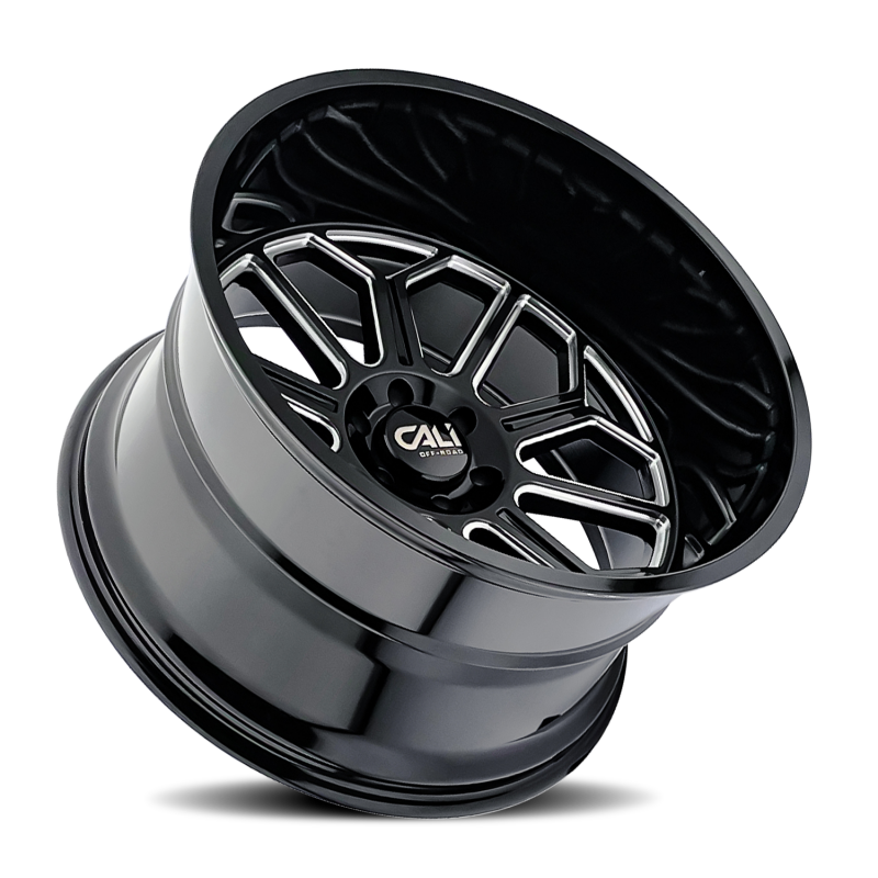 Cali Off-Road 9117 Auburn 22x12 / 6x135 BP / -51mm Offset / 87.1mm Hub Gloss Black Milled Wheel