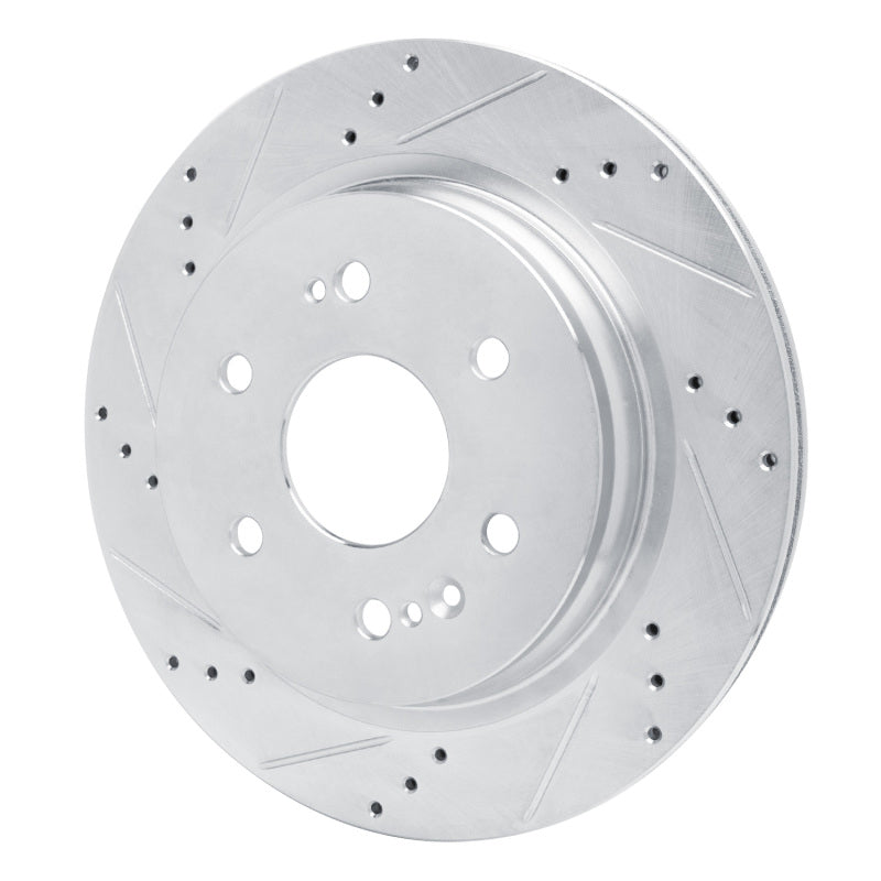 R1 2019-2025 Cadillac Escalade ESV Rear Left Drilled & Slotted Silver Brake Rotor