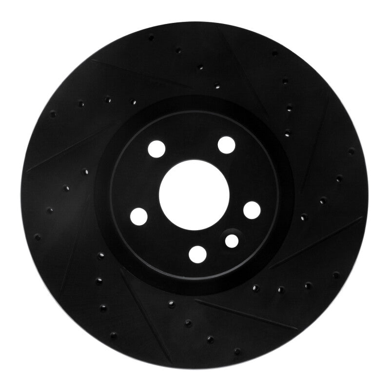 R1 16-17 Volvo XC60 Front Right Drilled & Slotted Black Brake Rotor