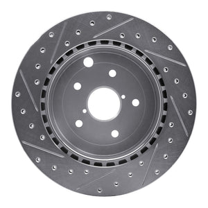 R1 08-20 Subaru WRX STI Rear Right Drilled & Slotted Silver Brake Rotor