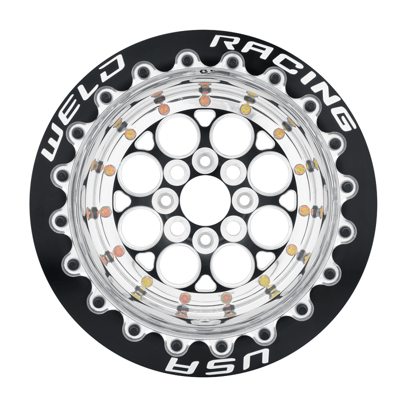 Weld Magnum Import 15x9/4x100/6 BS/2.25 HB - Black Center - Polished Shell - Black SBL MT Wheel