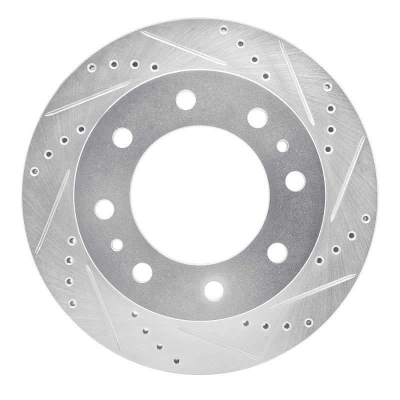 R1 99-04 Ford F-350 Super Duty 2WD Rear Right Drilled & Slotted Silver Brake Rotor