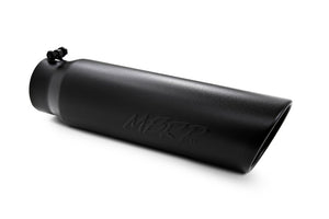 MBRP Universal 5in OD Angled Rolled End 4in Inlet 18in Length Black Finish Exhaust Tip