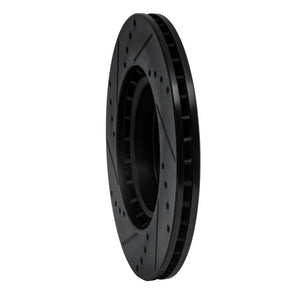 R1 03-05 Infiniti G35 Front Right Drilled & Slotted Black Brake Rotor