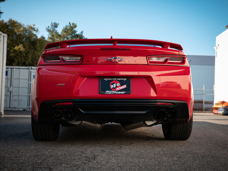aFe POWER MACH Force-Xp 3in Axle-Back Exhaust 16-20 Chevrolet Camaro SS V8 6.2L w/Mufflers - Black