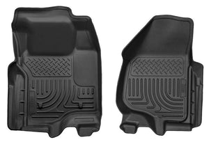 Husky Liners 11-12 Ford Super Duty Crew & Extended Cab WeatherBeater Front Row Black Floor Liners