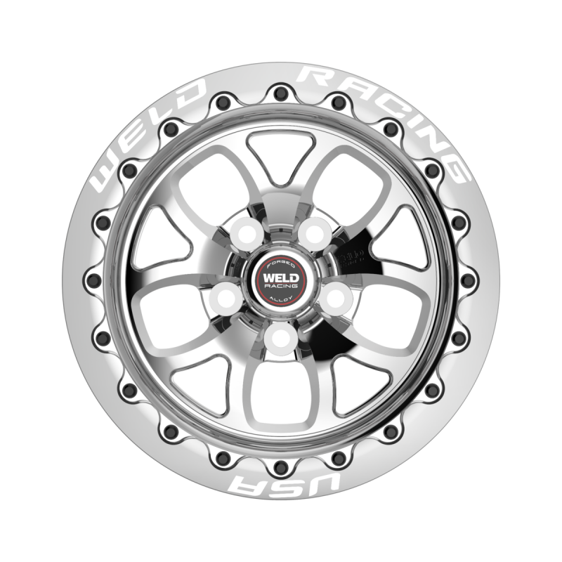 Weld S76 Beadlock 15x10/5x114.3/6.5 BS/3.18 HB-Polished Center-Polished Shell-Black SBL MT Wheel