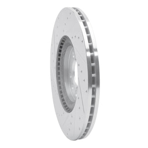 R1 00-06 Audi TT Front Right Drilled & Slotted Silver Brake Rotor