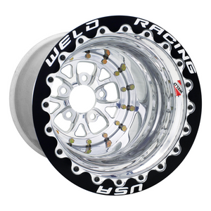 Weld V-Series 15x10/5x4.5/4 BS/3.18 HB - Polished Center - Polished Shell - Black SBL MT Wheel