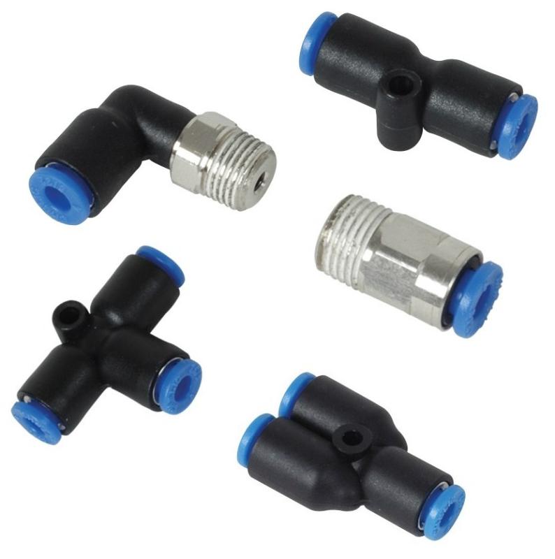 Vibrant Union inTin Pneumatic Vacuum Fitting - for use with 1/4in (6mm) OD tubing
