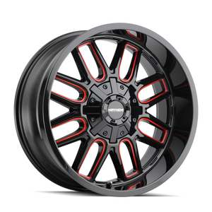 Mayhem 8107 Cogent 22x10 / 8x165.1 BP / -19mm Offset / 130.8mm Hub Black w/ Prism Red Wheel