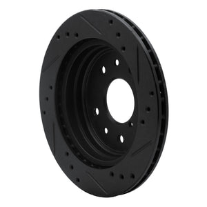 R1 86-91 Mazda RX-7 Rear Left Drilled & Slotted Black Brake Rotor