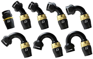 GReddy AN16 90 Degree Swivel Hose End - Black/Gold Anodized