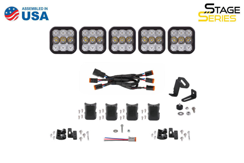 Diode Dynamics SS5 Pro Universal CrossLink 5-Pod Lightbar - Yellow Driving
