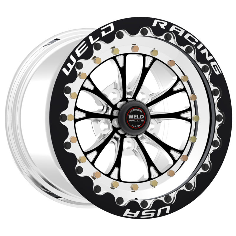Weld Vitesse Beadlock 15x8/5x4.5/5.5 BS/3.18 HB - Black Center - Black Shell - Black SBL MT Wheel