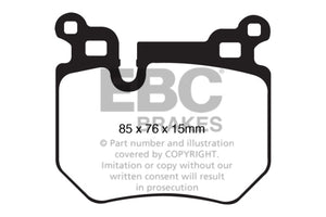 EBC Racing 08-10 BMW 135 3.0L Twin Turbo RP-X Rear Brake Pads