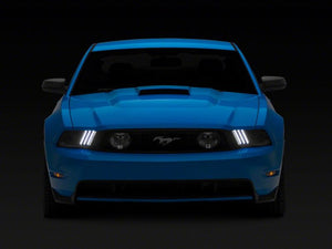 Raxiom 10-12 Ford Mustang LED Projector Headlights SEQL Turn Signals- Black Housing (Clear Lens)