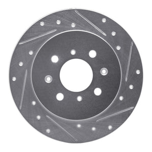 R1 01-05 Acura EL Rear Right Drilled & Slotted Silver Brake Rotor