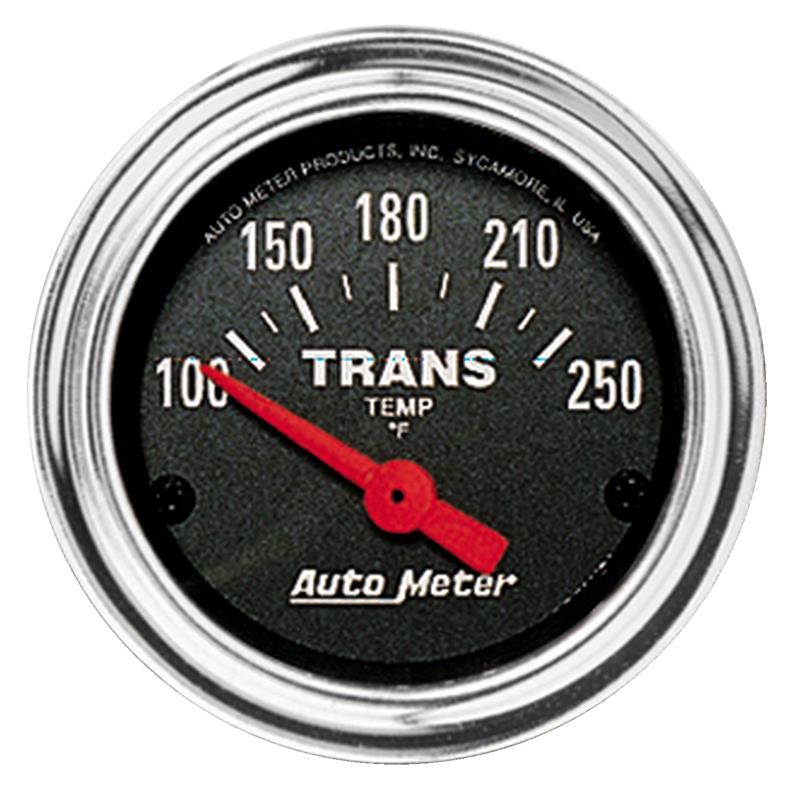Autometer Traditional Chrome 2-1/16in 100-250 Degree F Electric Transmission Temperature Gauge